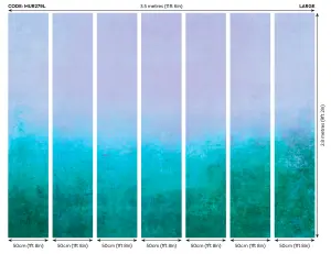 Origin Murals Ombre Gradient Teal Blue Matt Smooth Paste the Wall Mural 350cm Wide X 280cm High