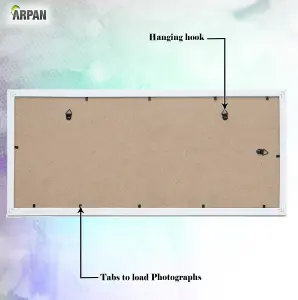 ARPAN MDF 4, Multi Aperture Modern Photo Picture Frame with Mount Black or White (White)