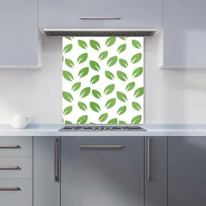 Leaves Pattern Premium Glass Kitchen Splashback W600mm x H650mm