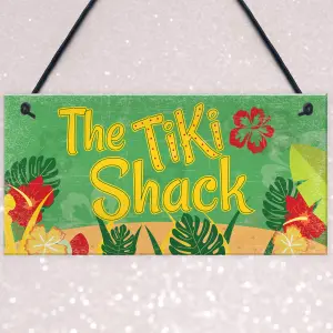 Red Ocean The Tiki Shack Hanging Bar Pub Plaque Cocktails Beach Decoration Sign Friendship Gift