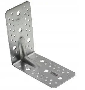 Pack of 10 Heavy Duty Galvanised Reinforced Angle Brackets 2.5mm Thick 145x70x90mm