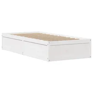 Berkfield Bed Frame without Mattress White 100x200 cm Solid Wood Pine