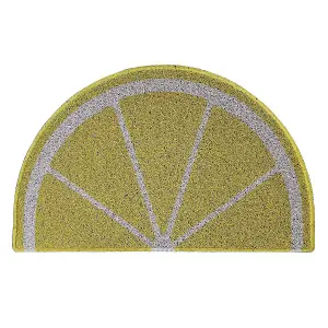 Nicoman Spaghetti Loofah Halfmoon Door Mat 70 x 44cm - Lemon