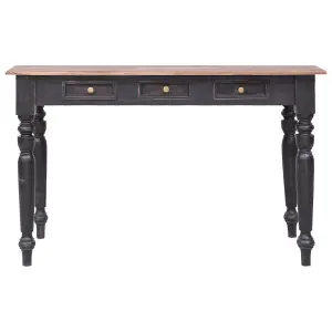 Berkfield Desk with 3 Drawers 117x57x75 cm Solid Mahogany Wood