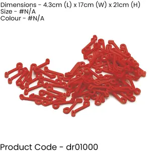 80 PACK Football Net Fast Clips - Goal Post Netting Fixings - Red Plastic