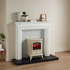 Focal Point Regent White & black MDF Fireplace surround set