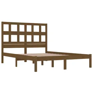 Berkfield Bed Frame Honey Brown Solid Wood Pine 200x200 cm