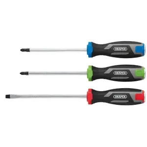 Draper Pound Thru Soft Grip Screwdriver Set (3 Piece)  13486