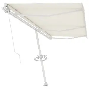 Berkfield Freestanding Manual Retractable Awning 600x300 cm Cream