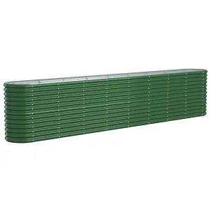 Berkfield Garden Planter Powder-coated Steel 332x40x68 cm Green