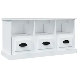 Berkfield TV Cabinet White 100x35x50 cm Engineered Wood