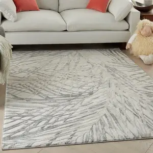 Ivory Grey Luxurious Modern Abstract Easy to clean Rug for Dining Room Bed Room and Living Room-160cm X 221cm