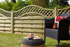 1.8m x 1.2m Pressure Treated Decorative Europa Prague Fence Panel - Pack of 3