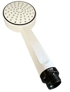 Mira Showers Beat Shower Single Spray Shower Head 90mm White + 1.25m Chrome Hose