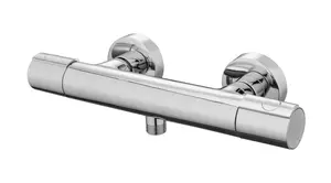 VitrA Aquaheat Chrome Round Thermostatic Shower Mixer Bar