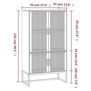 Berkfield Highboard Black 70x35x125 cm Engineered Wood