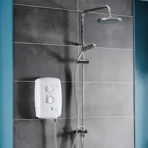 Triton T80Z Fast Fit DuElec White 10.5kW Electric Shower + Dual Rainshower Head