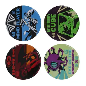 Dungeons & Dragons Set of 4 Printed Metal Coasters