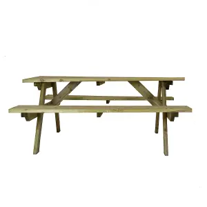 Hutton Garden  British Made Superior Wooden Rectangular Picnic Table FCS Cert