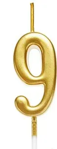 Gifts 4 All Occasions Limited Gold 9 Number Candle Birthday Anniversary Party Cake Decorations Topper