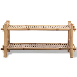 Durable 2-Tier Bamboo Shoe Rack