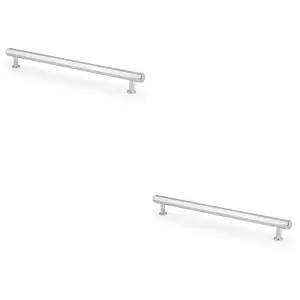 2 PACK - Industrial Hex T Bar Pull Handle - Polished Chrome 224mm Centres Kitchen Cabinet