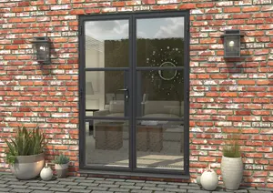 Green & Taylor Heritage Anthracite Grey Aluminium French Doors - 1490 x 2090mm (WxH)