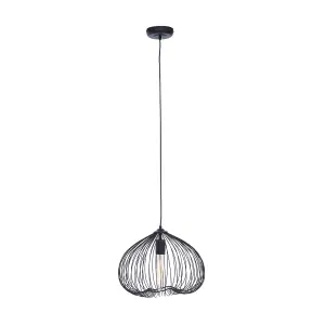 Interiors By Premier Contemporary Black Finish Pendant Light, Effortlessly Maintained Down Light Wall, Versatile Ceiling Light