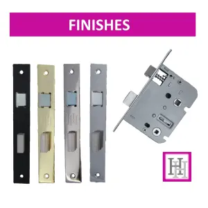 Bathroom Mortice Lock Nickel Sashlock 3" 76mm Bolt Through Reversable Bath Door