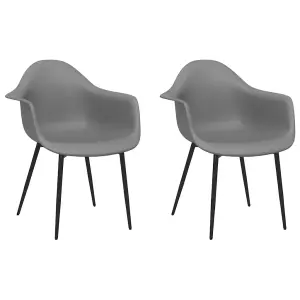 Berkfield Dining Chairs 2 pcs Grey PP