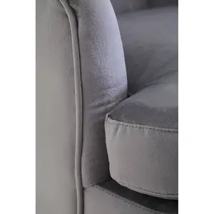 Interiors by Grey Velvet Armchair, Built to Last Lounge Chair, Easy to Maintain Velvet Chair, Reliable Armchair