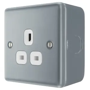 BG Metal Clad Single Unswitched 13A Socket