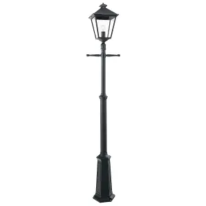 Elstead Turin Grande 1 Light Outdoor Post Signal Lantern Black IP54, E27