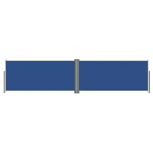 Berkfield Retractable Side Awning Blue 140x600 cm