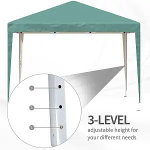 Outsunny 3 x 3m Garden Pop Up Gazebo Marquee Party Tent Wedding Canopy Green