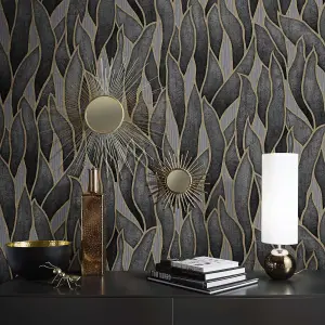 Non-woven wallpaper with natural elegant glamour look