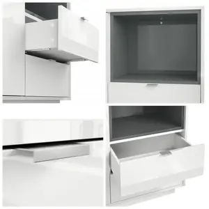 Sideboard Mcclung White (glossy)/Grey (glossy) / Yes