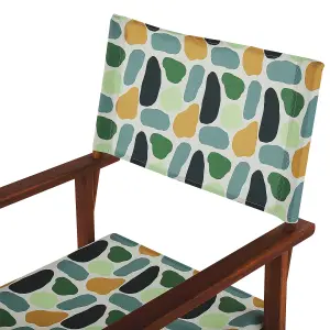 Set of 2 Garden Chairs CINE Acacia Wood Multicolour