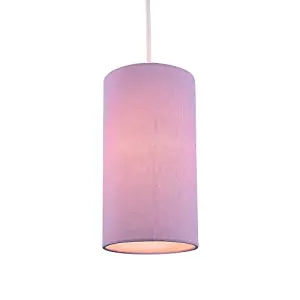 Contemporary and Stylish Soft Lilac Linen Fabric Tall Cylindrical Lampshade