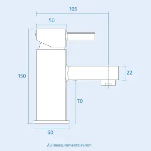 Nes Home Boston Bathroom Basin Sink Mono Mixer Tap Chrome Solid Brass with Basin Waste