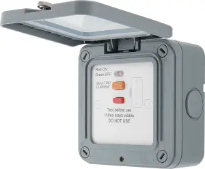 BG 13A Grey Outdoor Weatherproof fused connection unit with RCD