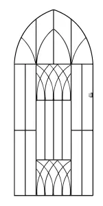 ABBI Metal Tall Bow Top Garden Gate 991mm GAP x 1988mm High ABZP43