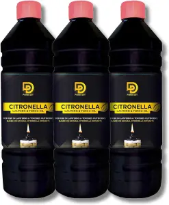 Primes DIY Citronella Lantern Torch and Lamp Oil In 3L,Oil for Garden Burners Tiki Torches,Insect Repelling Smokeless(3 Litre)