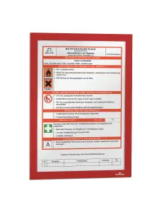 Durable DURAFRAME Self Adhesive Magnetic Signage Frame - 10 Pack - A4 Red