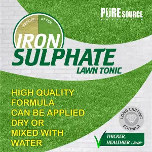 Iron Sulphate 7.5KG - Makes Grass Greener, Hardens Turf and Prevents Lawn Disease Makes upto 7500L & Covers upto 7500m2 by PSN