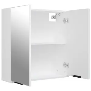 Berkfield Bathroom Mirror Cabinet White 64x20x67 cm