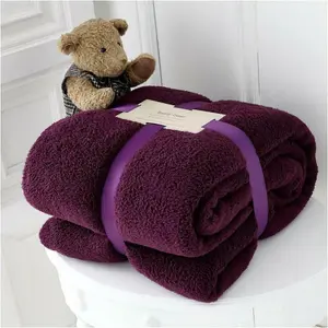 GC GAVENO CAVAILIA Teddy Bear Aubergine Light Weight Sherpa Fleece Faux Fur Sofa Throw Super Soft Warm Cosy King Bed Blanket