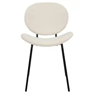 Set of 2 Dining Chairs LUANA Boucle White