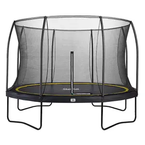 12ft Salta Black Comfort Edition Round Trampoline with Enclosure