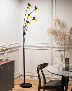 5 Light Floor Lamp Black BARAGA